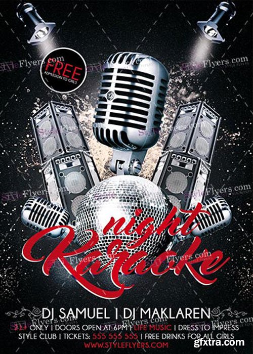 Karaoke Night PSD V14 Flyer Template