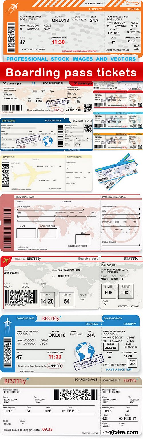 Boarding pass tickets - 12 EPS