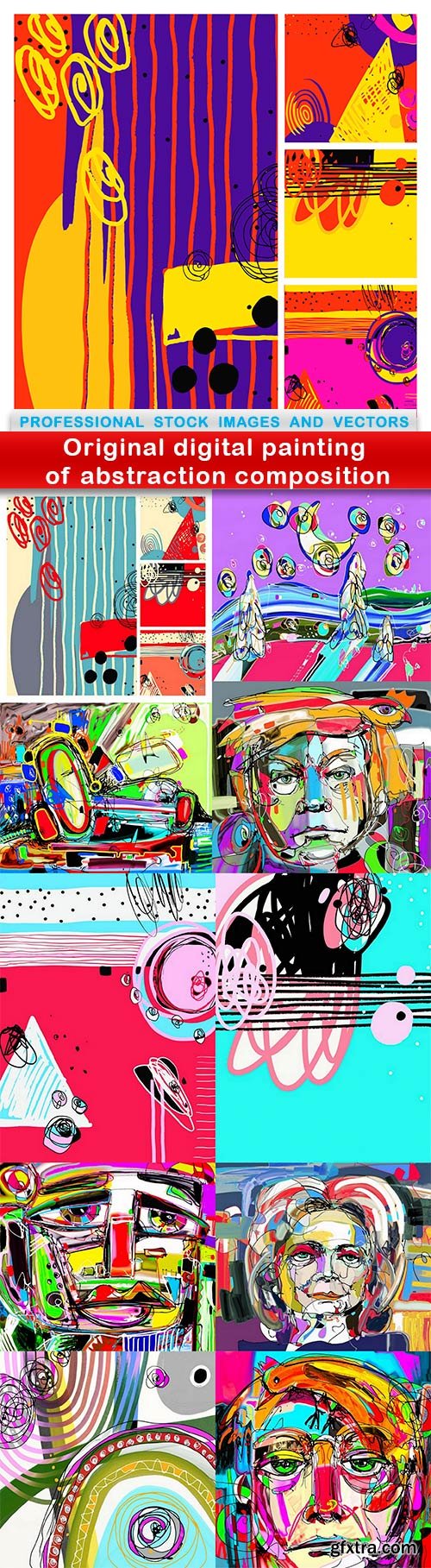 Original digital painting of abstraction composition - 11 EPS