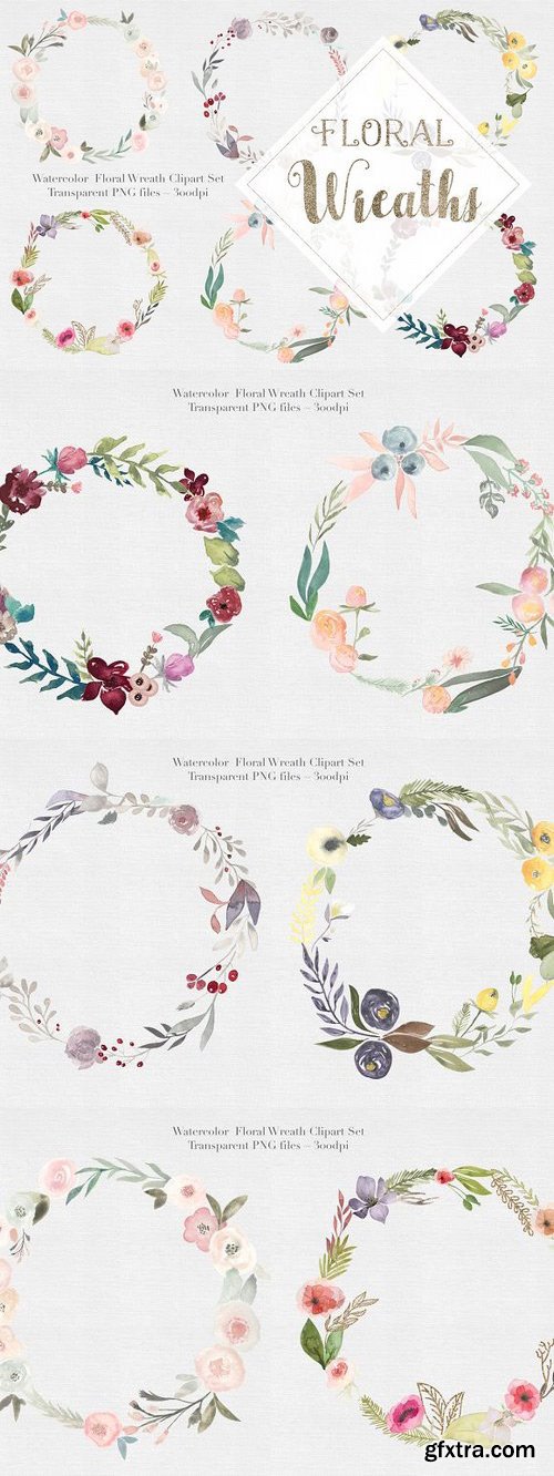 CM - Watercolor Floral Wreaths Vol.1 486162