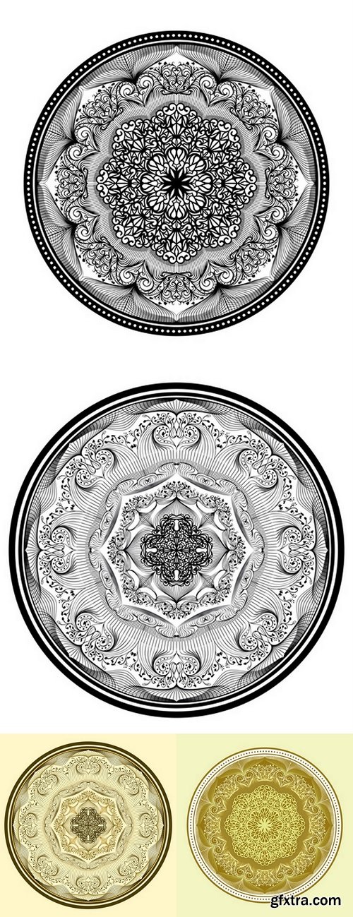 Mandala Oriental Circular Vintage Flourish Tribal Mystical Motif Pattern Decoration