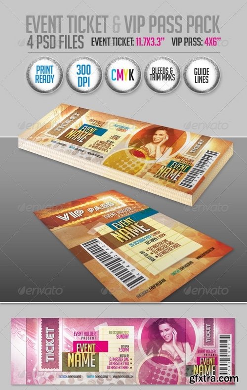GraphicRiver - Event Ticket & VIP Pass Pack 2980231
