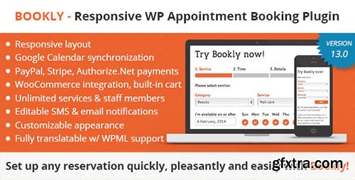 CodeCanyon - Bookly Booking Plugin v13.0 - Responsive Appointment Booking and Scheduling - 7226091