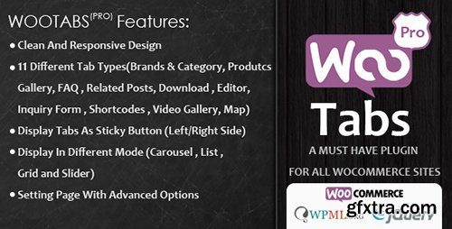 CodeCanyon - Woocommerce Tabs Pro v2.6 - Extra Tabs for Product Page - 8218941