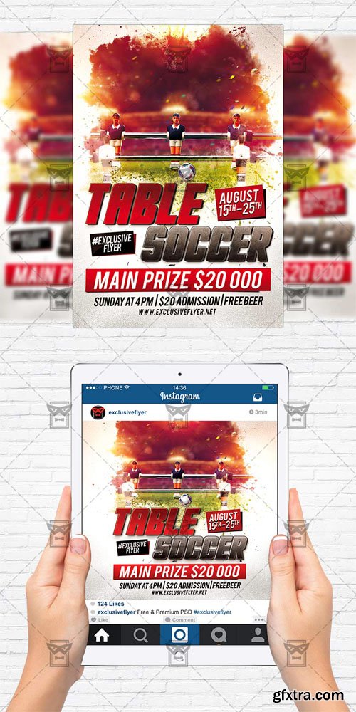 Table Soccer Game - Flyer Template + Instagram Size Flyer