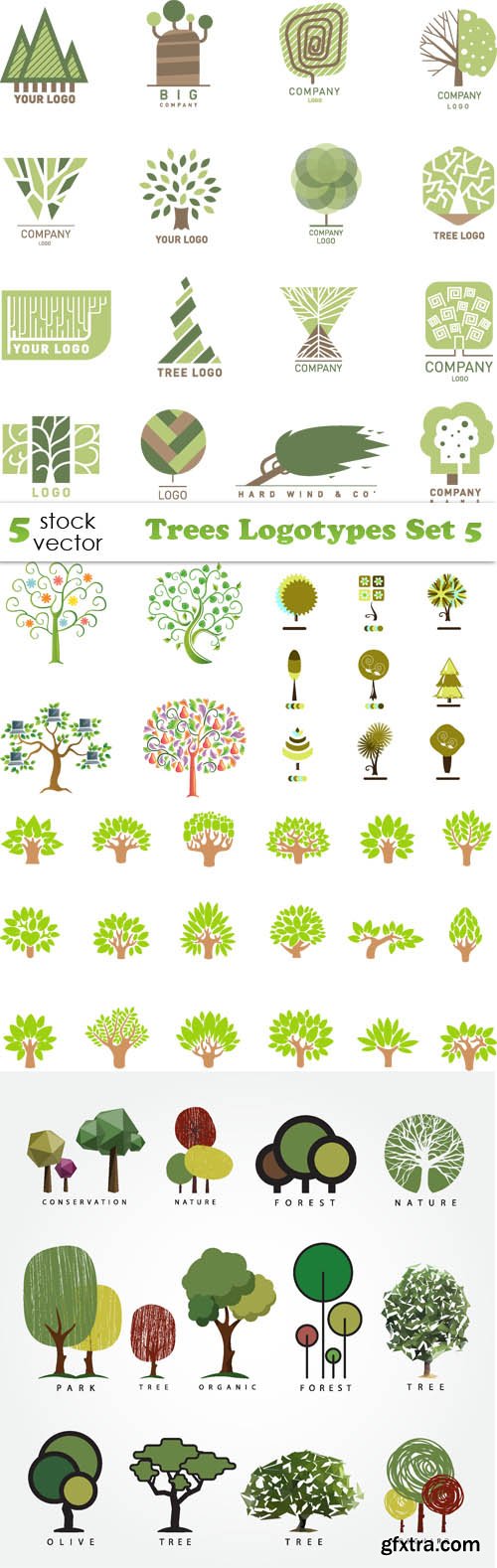 Vectors - Trees Logotypes Set 5