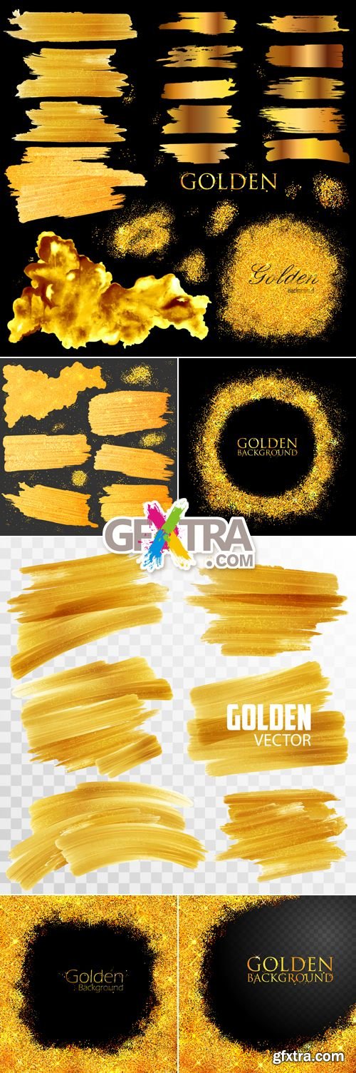 Golden Backgrounds & Design Elements Vector