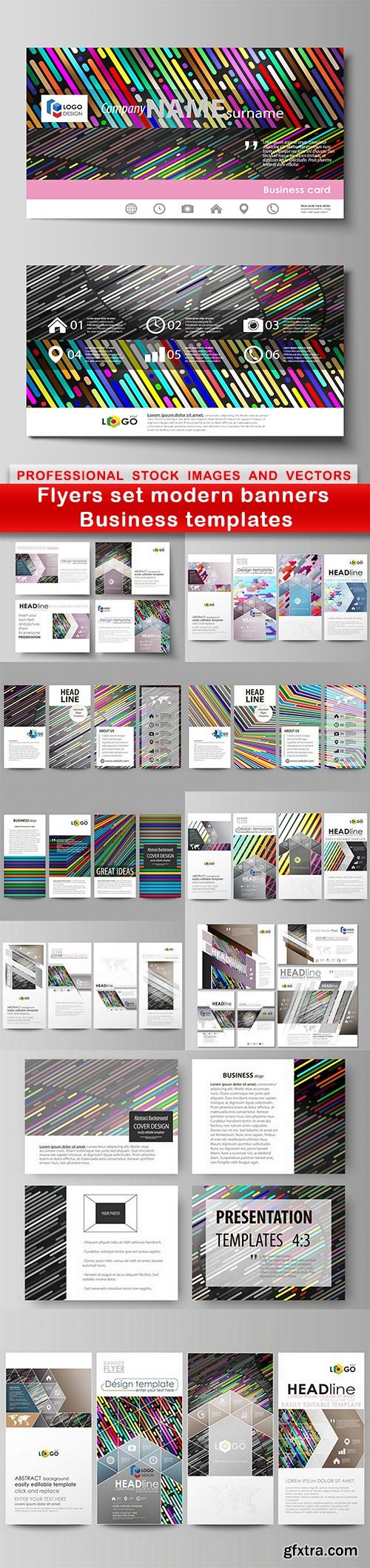 Flyers set modern banners Business templates - 11 EPS