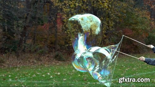 Slow motion giant bubble forming 2