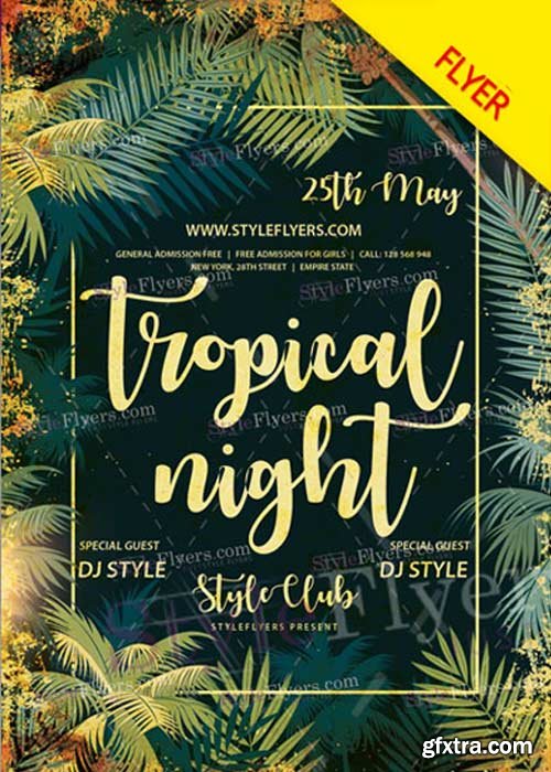 Tropical Night V15 Flyer PSD Template