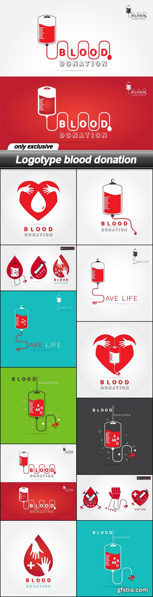 Logotype blood donation - 12 EPS