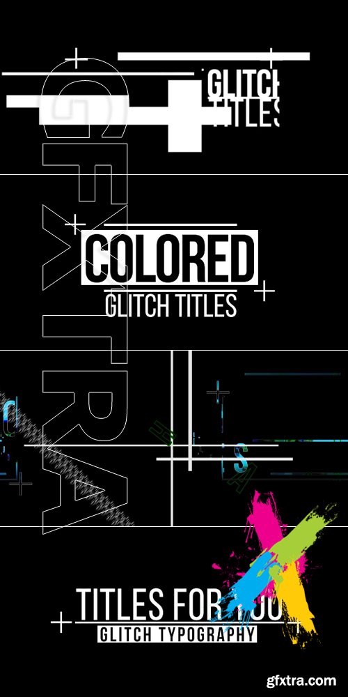 Colored Glitch Titles - Premiere Pro Templates