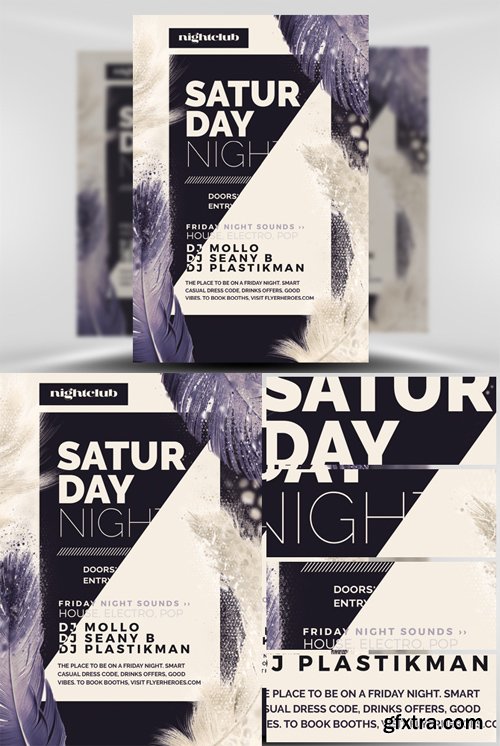 Feather Series – Saturday Night Flyer Template