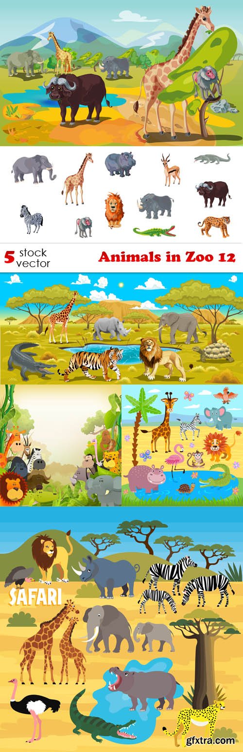 Vectors - Animals in Zoo 12