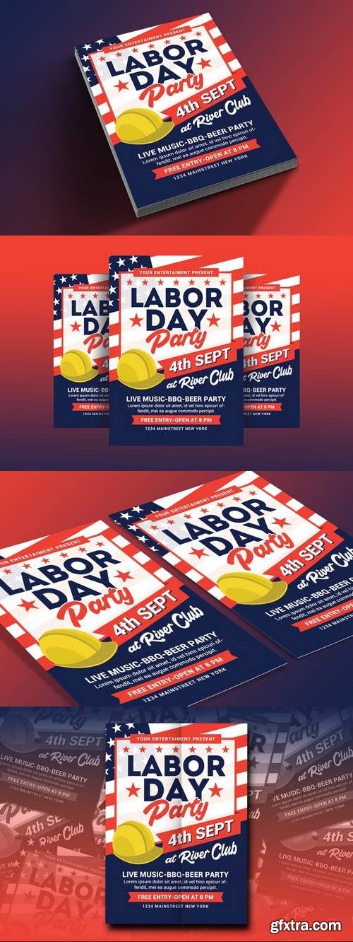 Thehungryjpeg - Labor Day Party Flyer 84260