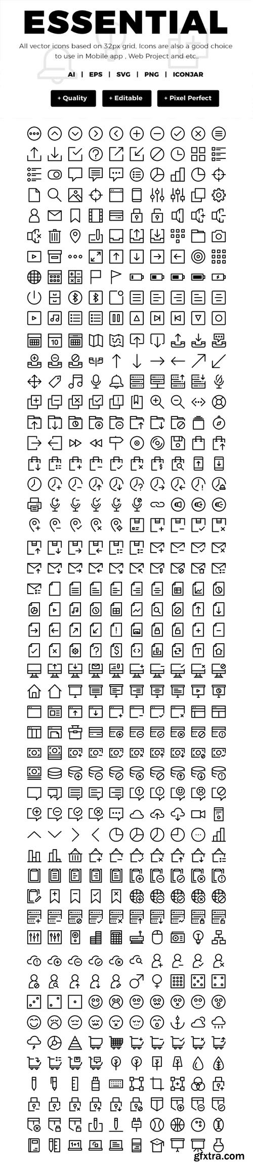 500 Essential Icons Collection [AI/EPS/SVG/PNG/Iconjar]