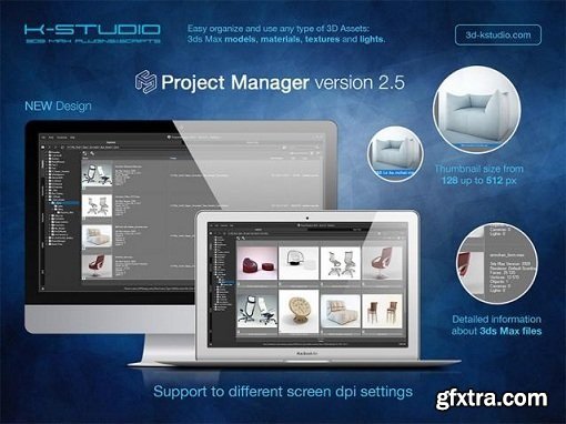 3d-kstudio Project Manager 2.96.33 for 3ds Max 2013-2020