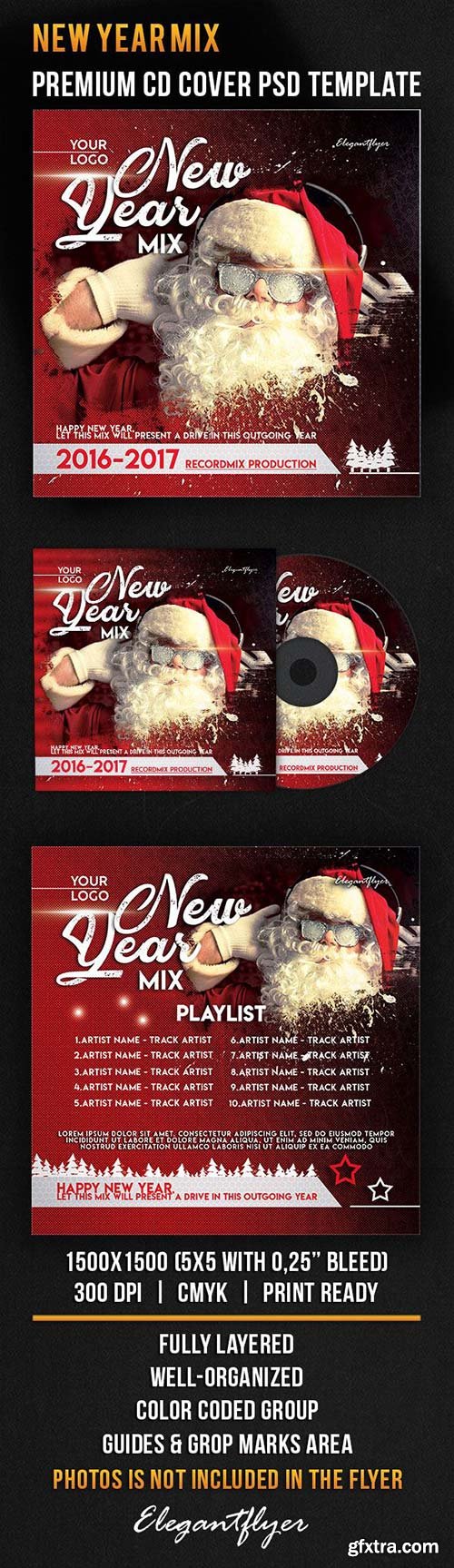 New Year Mix – Premium CD Cover PSD Template