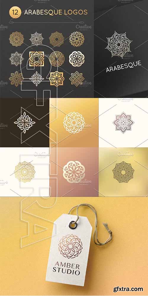 CreativeMarket - 12 arabesque logos 2057106