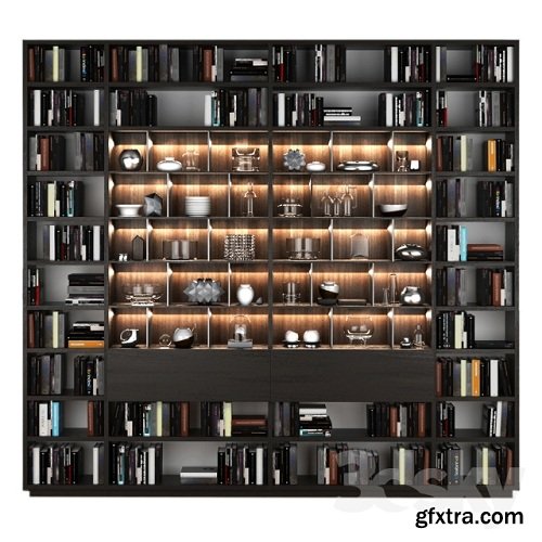 Bookcase Poliform 3d Model