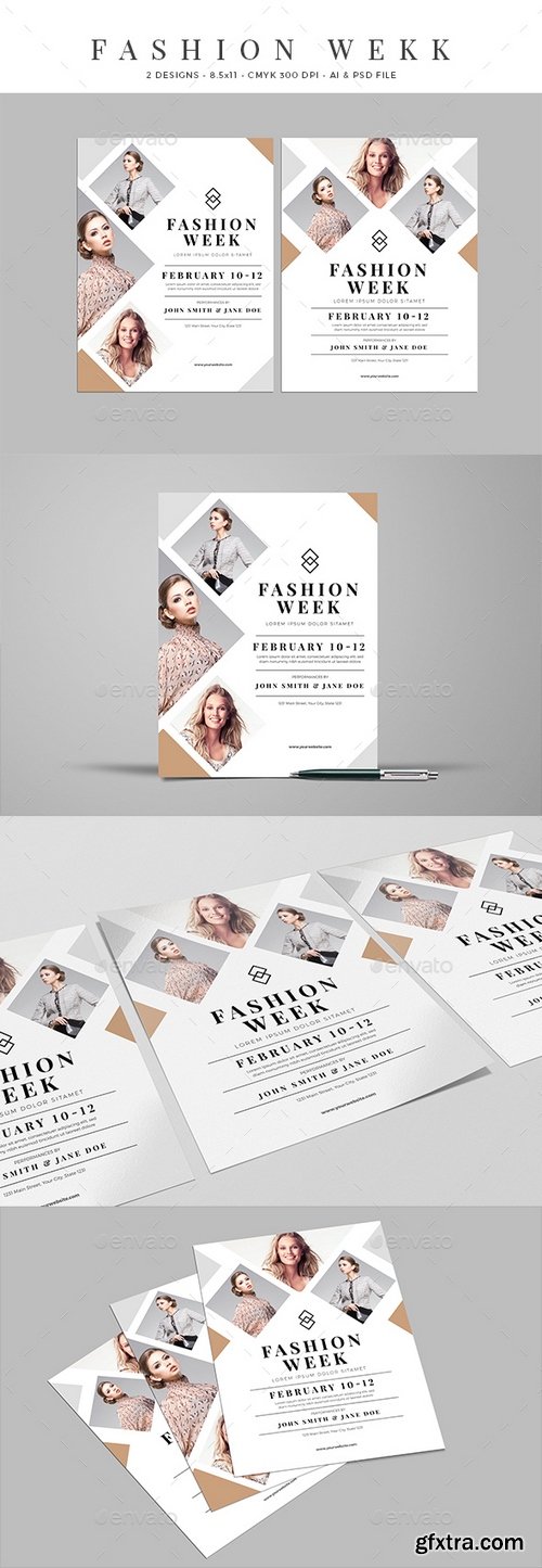 Graphicriver - Clean Fashion Week Event Flyer 21303277