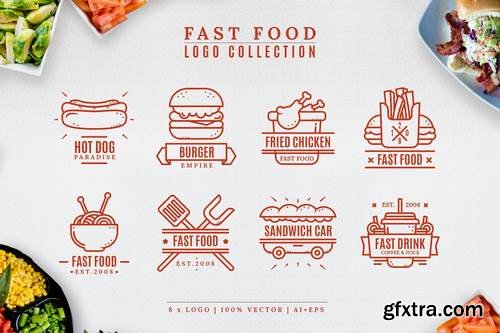 Fast food logo collection