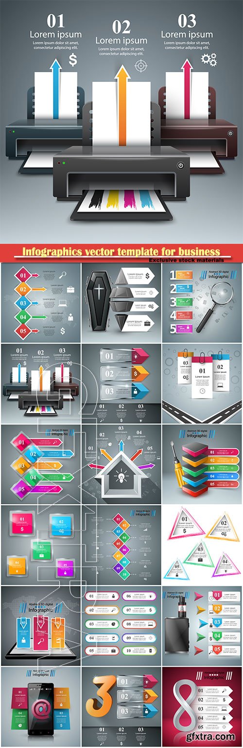 Infographics vector template for business presentations or information banner # 33