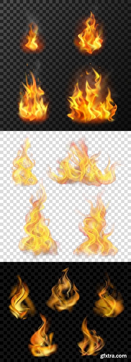 Vectors - Fire Realistic Flames 16