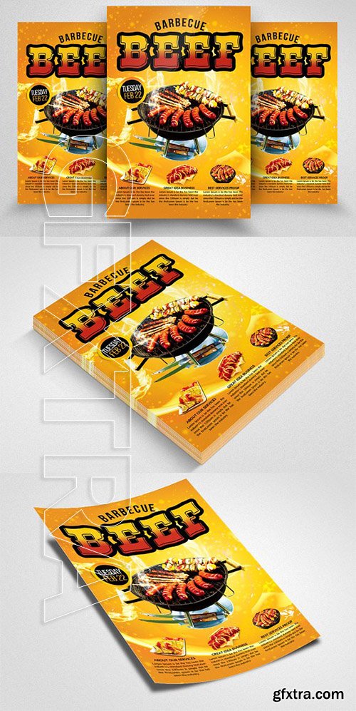CreativeMarket - Beef Barbecue Flyers Template 2348829