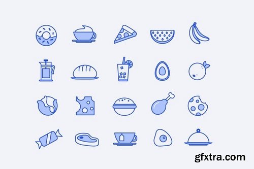 Blue Food Icons