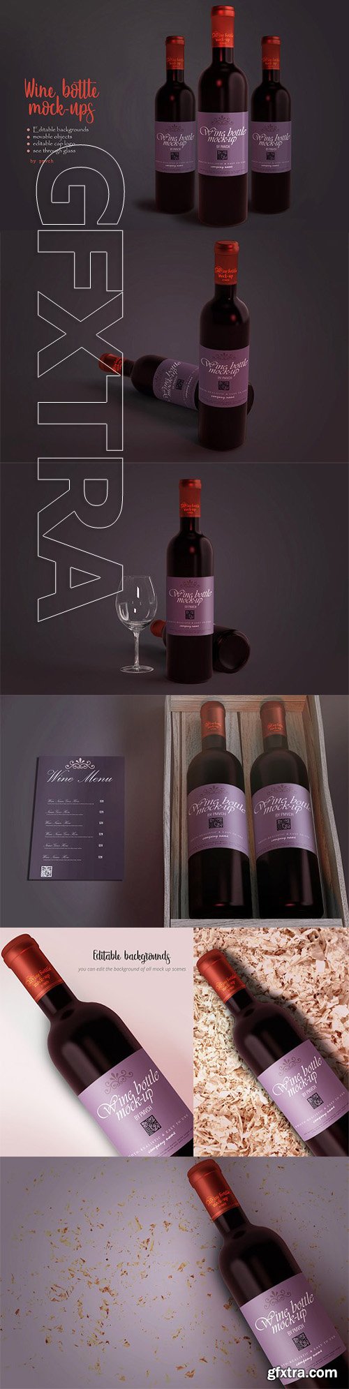 CreativeMarket - Wine Bottle Label Mockups 2369554