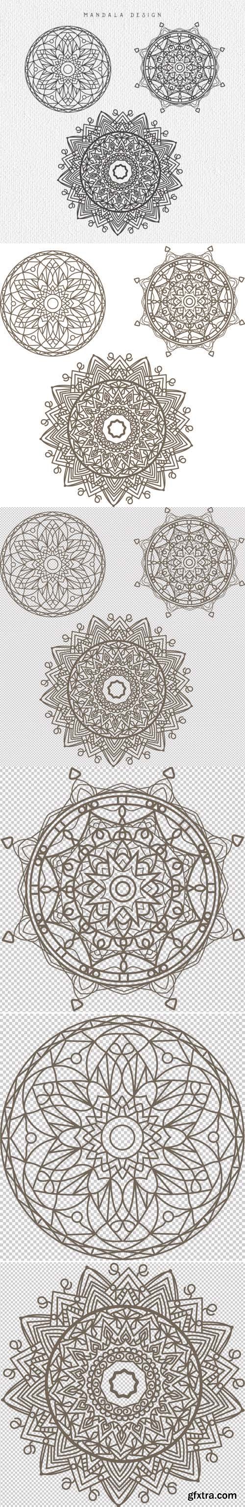 3 Mandala Designs in Vector