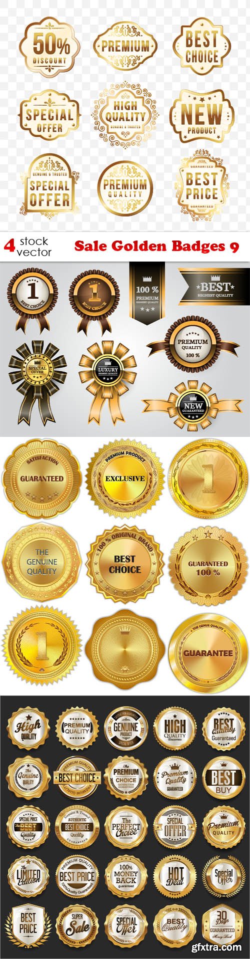 Vectors - Sale Golden Badges 9