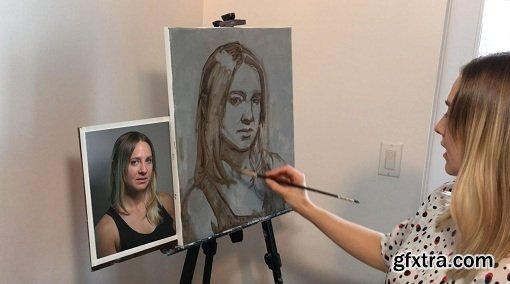 Portrait Painting From A Photo: Underpainting