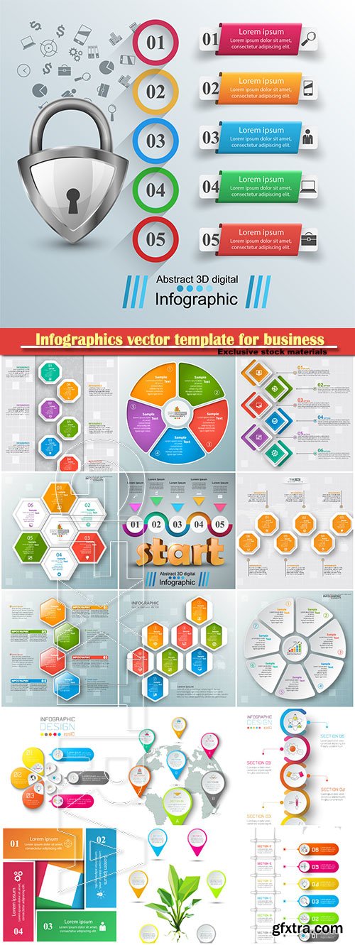 Infographics vector template for business presentations or information banner # 58