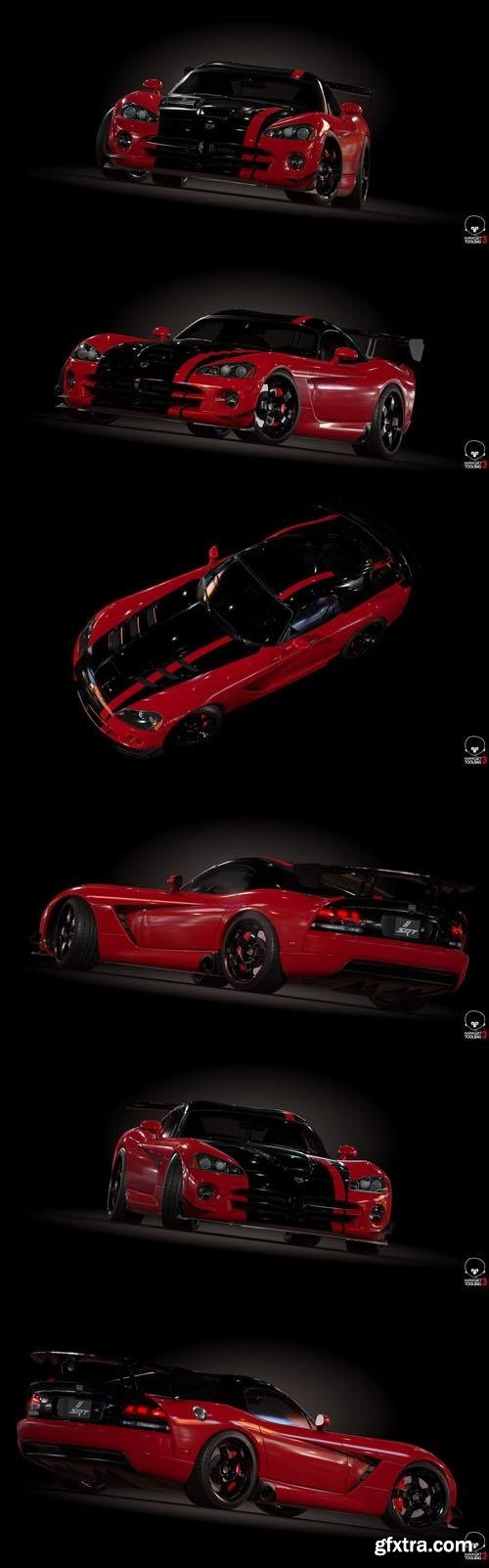 Dodge Viper SRT 10 RED 3D Model