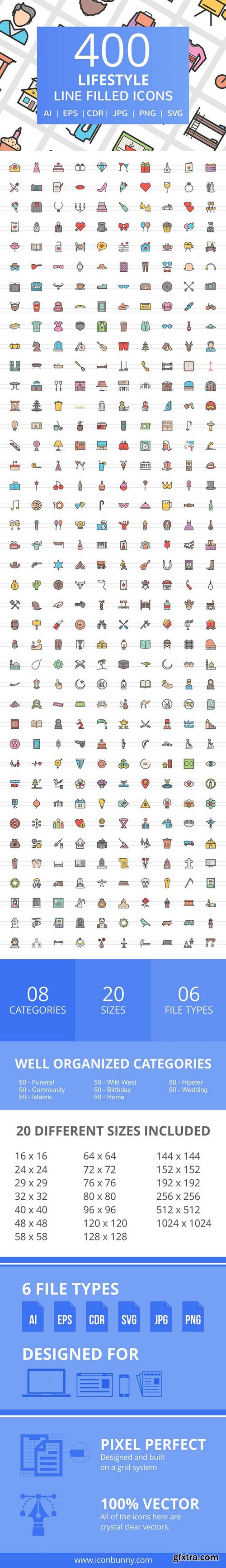 CM - 400 Lifestyle Filled Line Icons 2356921
