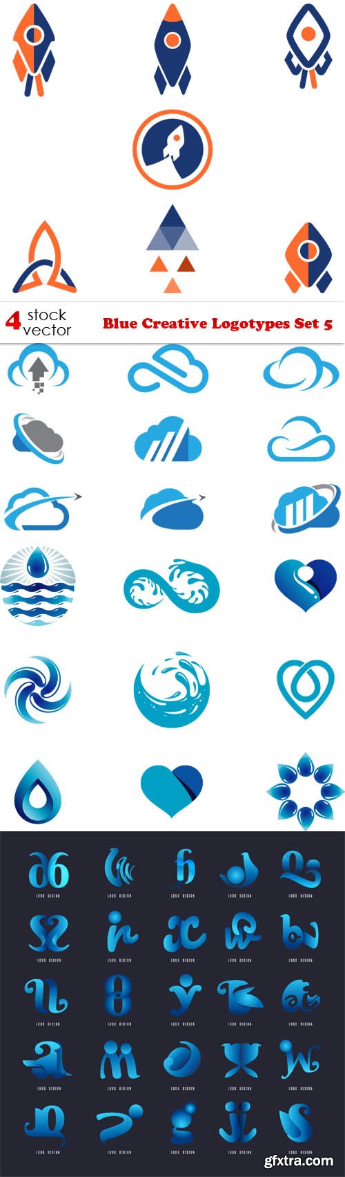 Vectors - Blue Creative Logotypes Set 5