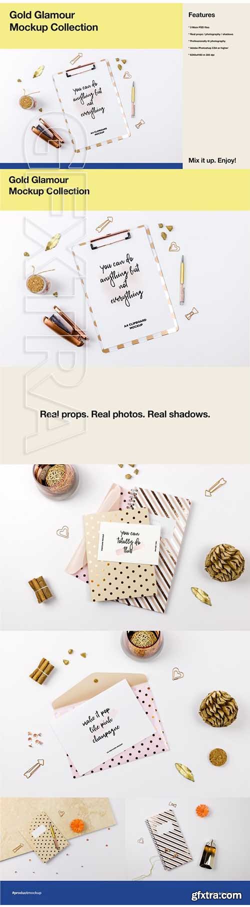 CreativeMarket - Gold Glamour Mockup Collection 2412934