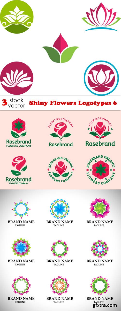 Vectors - Shiny Flowers Logotypes 6
