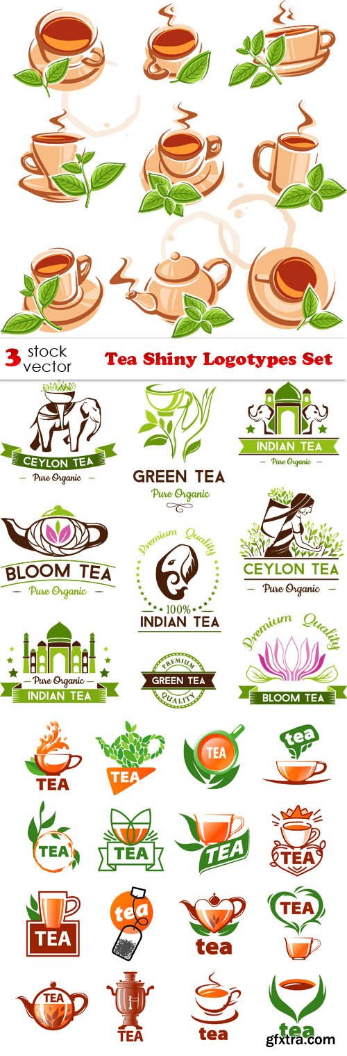 Vectors - Tea Shiny Logotypes Set