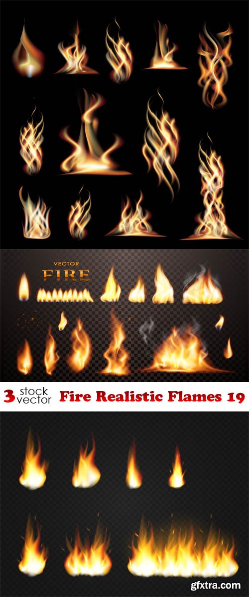 Vectors - Fire Realistic Flames 19