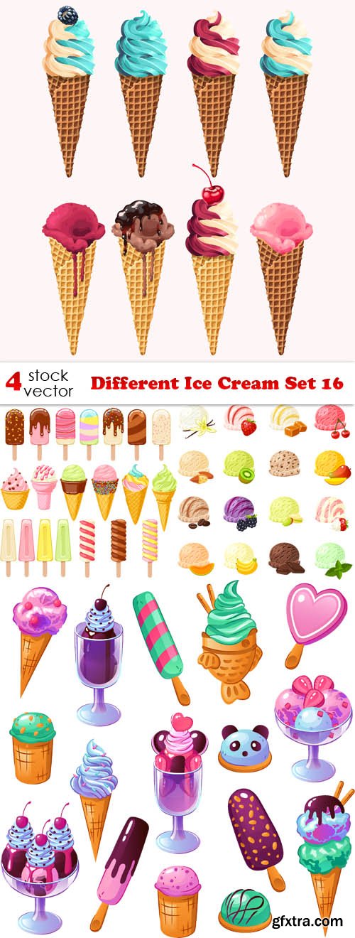 Vectors - Different Ice Cream Set 16