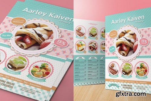 Pastry Cake Flyer Menu + Business Card