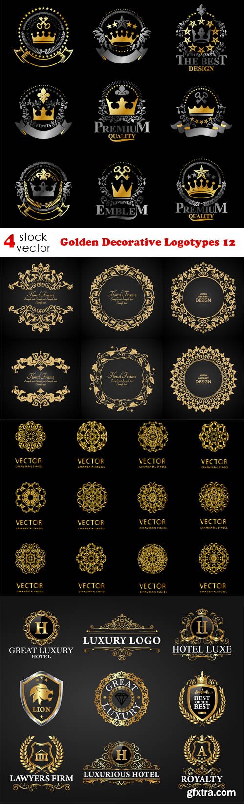 Vectors - Golden Decorative Logotypes 12