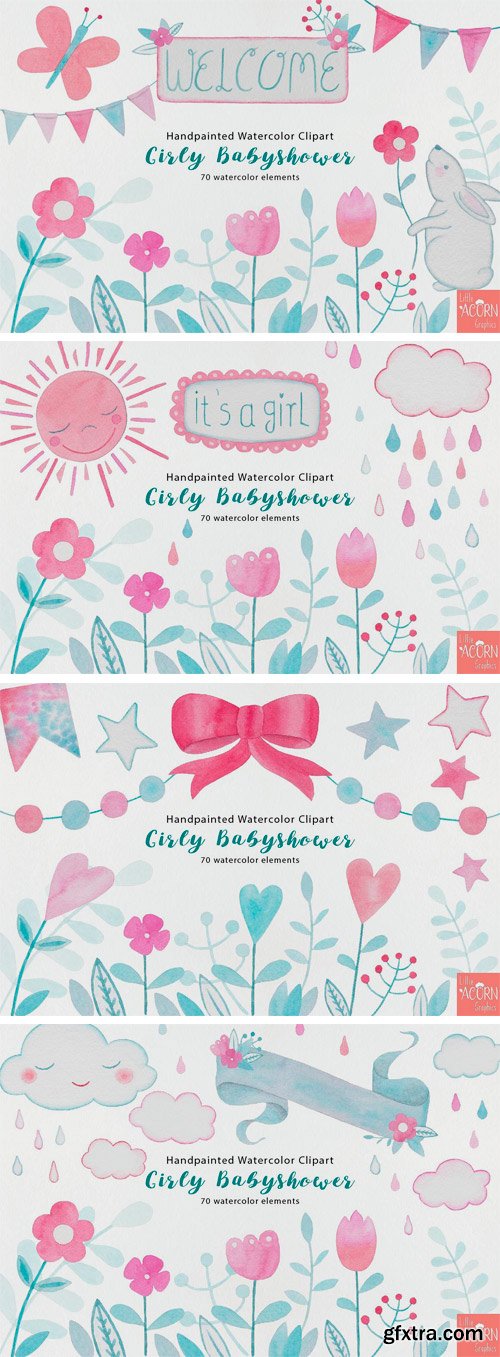 CM - Girly Babyshower Graphics Pack 2392376