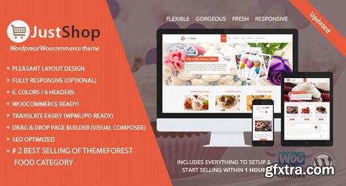 ThemeForest - Cake Bakery WordPress Theme - Justshop v8.2 - 4747148