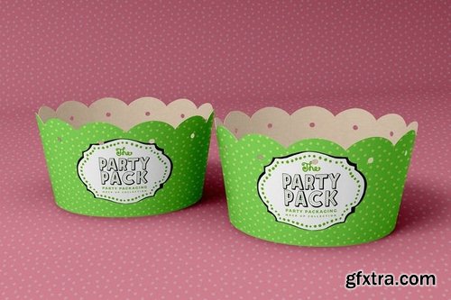 Cupcake Cup Liner Party Packaging Mockup