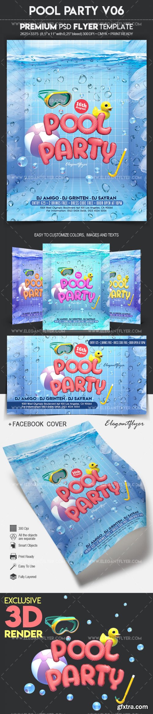 Pool Party V06 2018 Flyer PSD Template