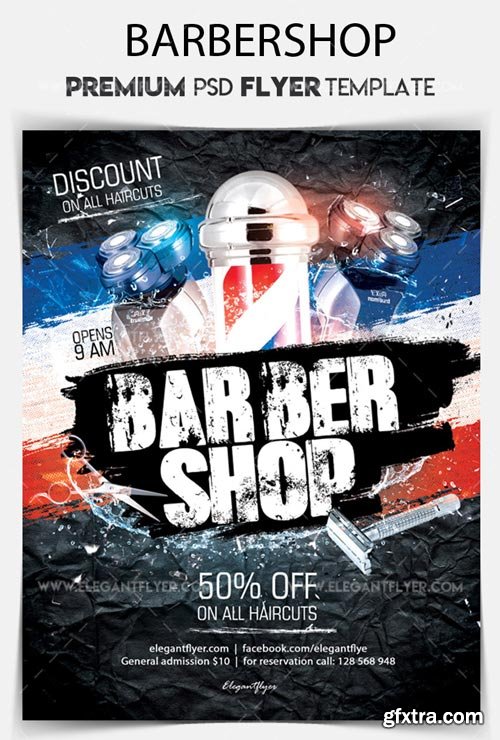 Barbershop V11 2018 Flyer PSD Template